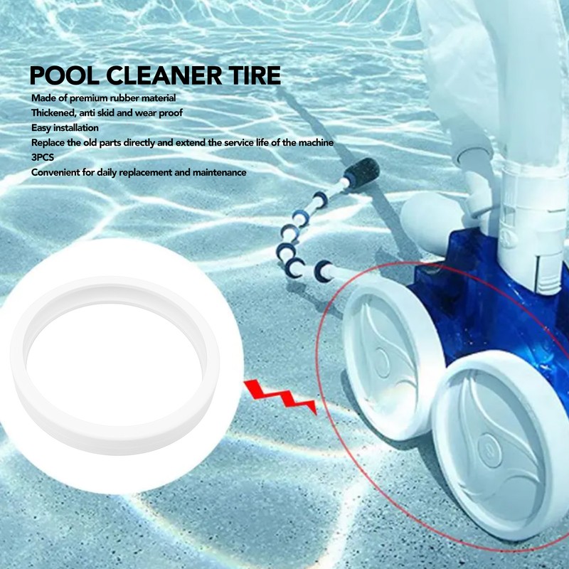 3PCS Pool Cleaner Tire C10 Pool Cleaner Rubber Tire Replacement