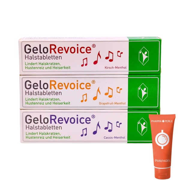 GeloRevoice Throat Tablets Bundle - 3 x 20 Pieces, Cherry