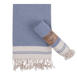 Evelynen - Juego de 2 toallas de mano turcas para baño y cocina, toallas de mano bohemias con bucles para colgar, para cara, té, plato, cocina y baño,