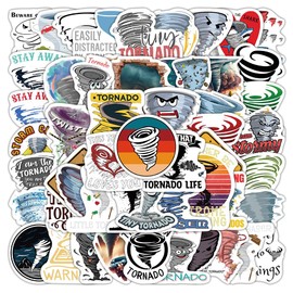 Tornado Stickers 60 Pcs Vinyl Cartoon Weather Sticker for Laptop Water Bottle Skateboard Computer Car Luggage Scrapbook Bike Helmet,Waterproof Funny Cool Storm Decals for Teens Adults Boys