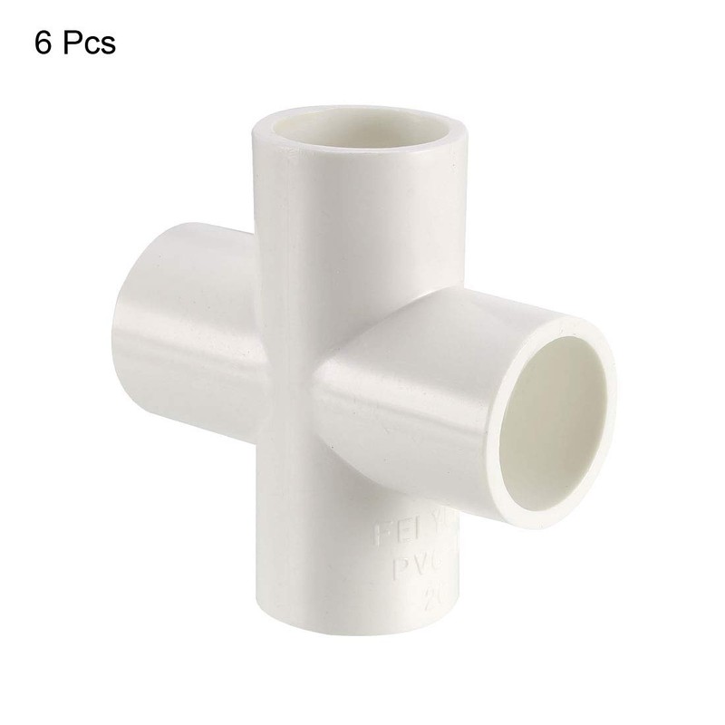 sourcing map PVC Pipe Fitting 4 Way Cross Schedule 40