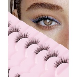 Onlyall Half Eyelashes Corner Lashes Natural Lashes Half Lashes Wispy End Lashes Corner Eyelashes 3/4 Lashes Clear Band Lashes 7 Pairs C19