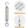 CHRORINE 5 Pcs Turnbuckle Wire Tensioner M5 Adjustable Turnbuckle Stainless