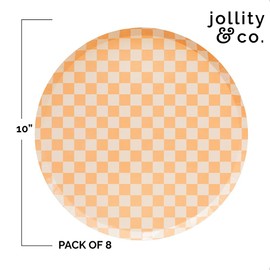 Jollity & Co Party Supplies | Check It! Out of the Blue Dinner Plates | Great for Baby Showers, Anniversaries, Summer Parties, and Birthday Decorations | Paper, 8 Pack