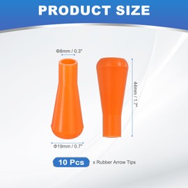 PATIKIL Soft Rubber Arrowhead, 10 Pcs Safety Archery Arrow Tips Practice Tips Broad Heads Replacements Arrow Points for Hunting Outdoor Archery Game Practice, Orange