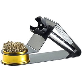 AGT Lötkolbenständer: Kompakter Lötkolbenhalter mit Spiralwolle (Lötkolben Halterung, Lötkolbenablage, Schwamm)