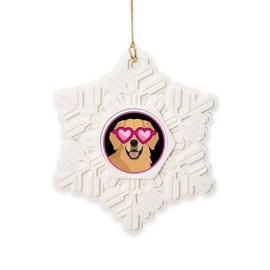 CafePress Golden Retriever Cute Snowflake Ornament, 3.5"x3.5"