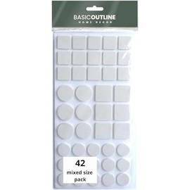 Eva Rubber Feet Self-Adhesive Furniture Gliders in Various Sizes Pack of 42 Non-Slip Pads Floor Protection & Scratch Protection Suitable for All Types of Floors (White)