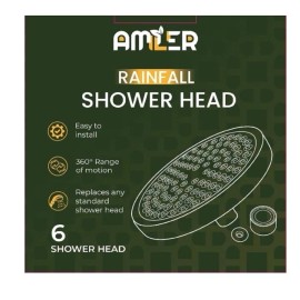 Amler Luxury Shower Head High Pressure Rain Bathroom Chrome Showerhead Adjustable 2 Pk