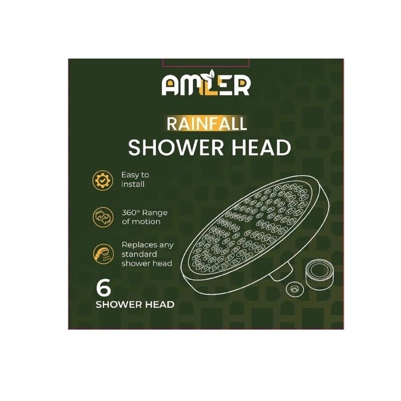 Amler Luxury Shower Head High Pressure Rain Bathroom Chrome Showerhead