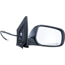 UPPARTS Side Mirror Replacement For 2009 2010 2011 2012 2013 Toyota Corolla CE LE S - Passenger Side Mirror Includes Clear Glass, Housing, Cover - Black Color, Non-Heated, Paintable, Manual Foldable