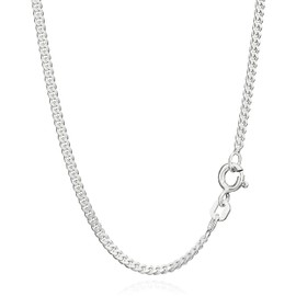 NKlaus Set of 2 925 Sterling Silver Chain 50 cm Byzantine Chain 2.1 mm Wide 5.6 g 40236, Sterling Silver
