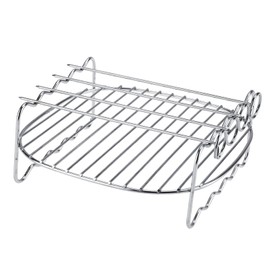 Stainless Steel BBQ Rack Double Layer Rib Rack Replacement Air Fryer Rack Grill Warming Rack Holder Baking Tray Grill Grate Accessories