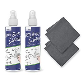 LOUKIN Non-Toxic Whiteboard Cleaner, 8.5oz Dry Erase Board Cleaner, Low-Odor Whiteboard Cleaning Spray with Cloths, Removes Stubborn Marks from Whiteboards(2-Pack)