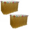 2 Sets Tropical Hawaiian Luau Grass Table Skirt - Decorate