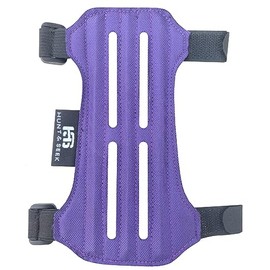 Hunt & Seek Fabric Archery Arm Guard 2 Elastic Velcro Adjustable Straps Suede Leather Hunting Arm Guard Forearm Wrist Protector Archery Bracer Unisex - Purple