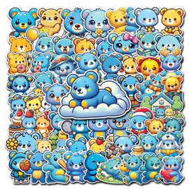 KIDZYA 50 Pcs Korean Deco Stickers Kawaii Bear Waterproof Vinyl Decals Cute Y2K Sticker Pack for Laptop Cup Water Bottle Suitcase Bike Bumper Party Favors Decor Gifts for Teens Girls Women