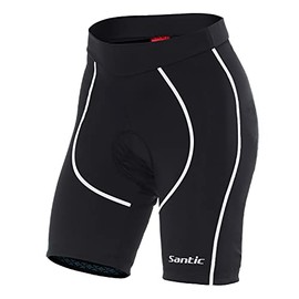 Santic Womens Bike Shorts Padded Women Cycling Shorts with Padding Breathable Bicycle Capri White Martha