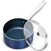 MICHELANGELO 1 Quart Saucepan with Lid, Nonstick Ceramic Sauce Pan