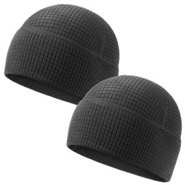 Paquete de 2 gorros de forro polar con rejilla para reloj, gorros tácticos militares del ejército, Negro -, One Size-Medium