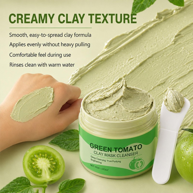 Green Tomato Clay Mask Cleanser, 100g Clay Face Mask for