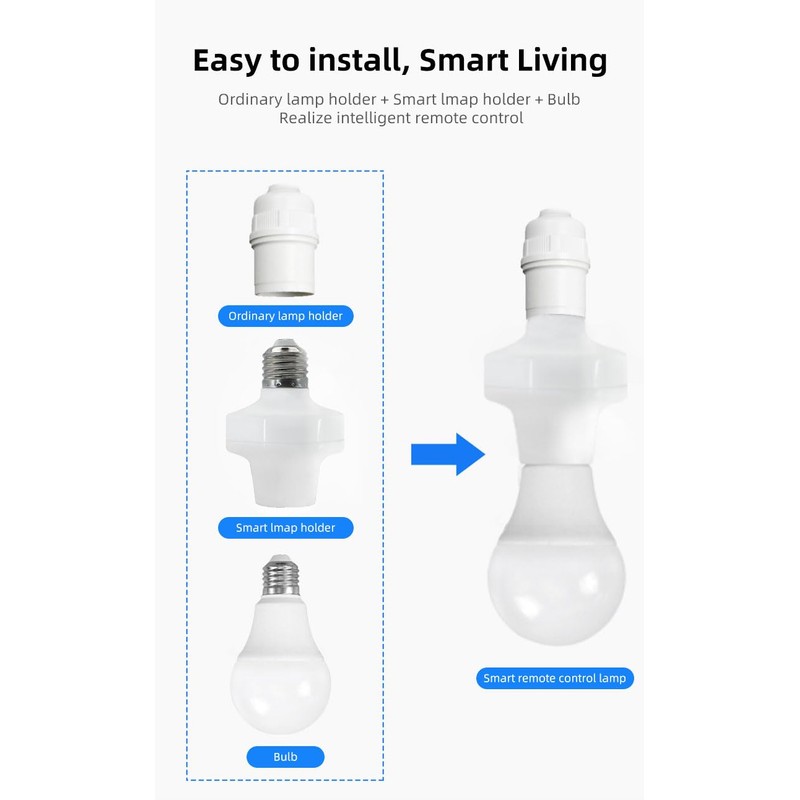 QIACHIP Ewelink 2.4G Wireless Remote Control Light Socket E26 E27