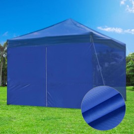 EZ Canopy 10x10ft Gazebo With Blue Side Wall Zipper Access Outdoor Pergola Aluminum Frame Textile CoverWarehouse: LA01