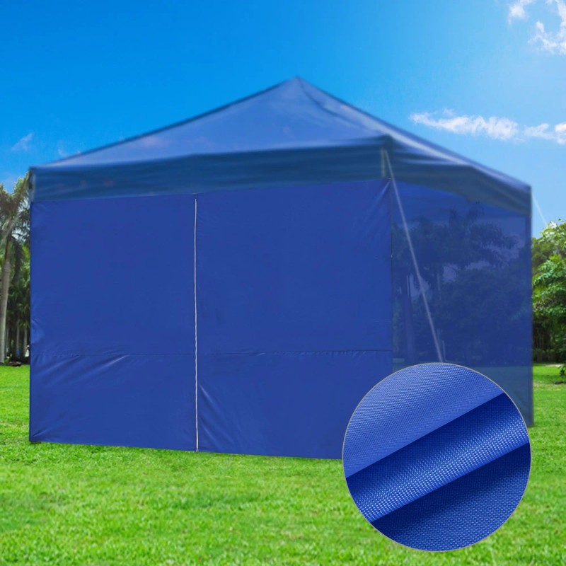 EZ Canopy 10x10ft Gazebo With Blue Side Wall Zipper Access