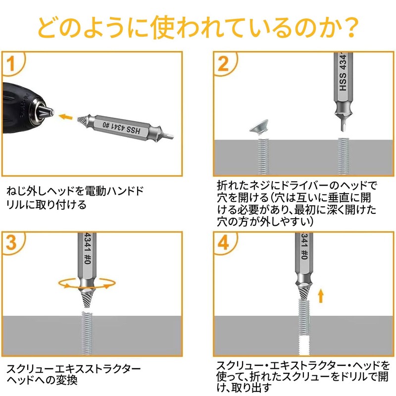 Extractor Extractor Drill Bit Set, Screwdriver Drill Bit, Crushed Screw,