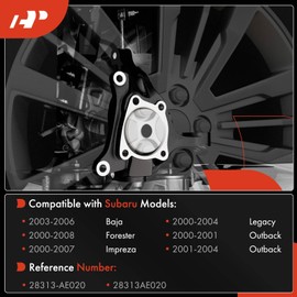 A-Premium Front Suspension Steering Knuckle Compatible with Subaru Forester 00-08, Impreza 00-07, Legacy 00-04, Outback 00-04, Baja 03-06, Right Passenger Side, Replace # 28313-AE020