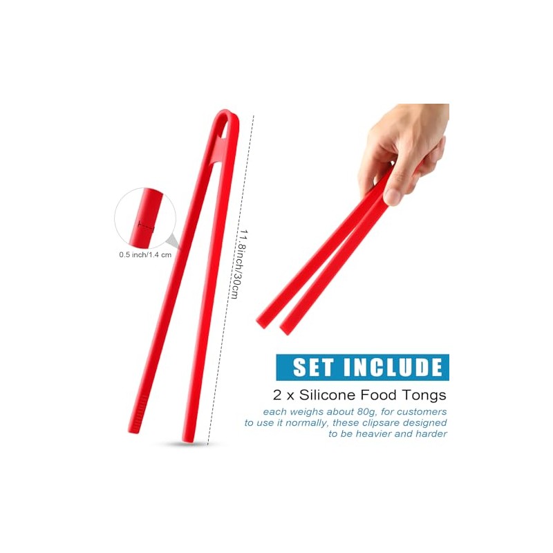 Patelai 11.8-Inch Silicone Cooking Tongs - Set of 2