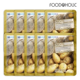 Foodaholic 3D Potato Natural Essence Mask Pack (10 sheets) / 푸드어홀릭3D 감자 내추럴에센스 마스크팩(10매)