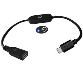 MOTONG USB Type C Touching Dimmer Cable, Type C Male to Type C Female Cable with Touch ON Off Switch, Single Colour Inline Dimmer Controller Power Charging Cable Cord for LED Striper, USB Fan, Lamp