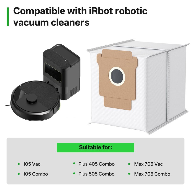 Nukisa 20 Packs Vacuum Bags Replacement Parts Compatible with iRobot