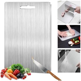 Titanium Cutting Board Double-sided Chopping Stainless Steel For Kitchen Camping