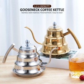 EVTSCAN Pour Over Coffee Kettle, Premium Stainless Steel Gooseneck Tea Kettle for Drip Coffee, French Press and Tea (Silver)