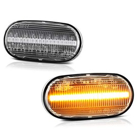 VIPMOTOZ Chrome Housing Full LED Front Fender Side Marker Light Lamp Assembly Replacement For Acura Integra DC2 Honda Civic EG EJ JDM Spec Model, Driver & Passenger Side