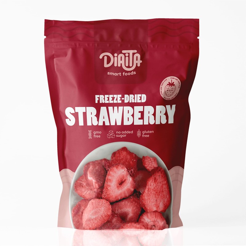 Freeze Dried Strawberries 7 Pack Snack Pouches Freeze Dried Strawberry