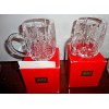 MIKASA CHRISTMAS TREE LEAD CRYSTAL SET OF 2 COFFEE TEA