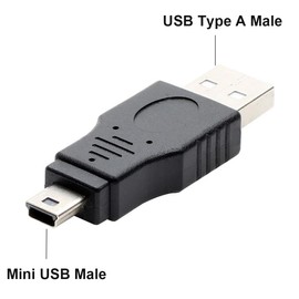 RUITEXUN Mini USB to USB Adapter, USB 2.0 Type A Male Plug to Mini USB Male Coupler Connector Adapter