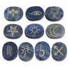 Amogeeli Lapis Lazuli Witch Rune Stone Set of 10pcs, Gypsy