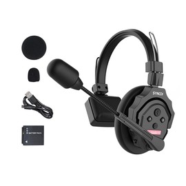 SYNCO XTalk X1 - Auriculares inalámbricos de 2,4 GHz con sistema de intercomunicación de micrófono, diseño de dispositivo maestro aleatorio, para grabación de películas, espectáculos en vivo (1