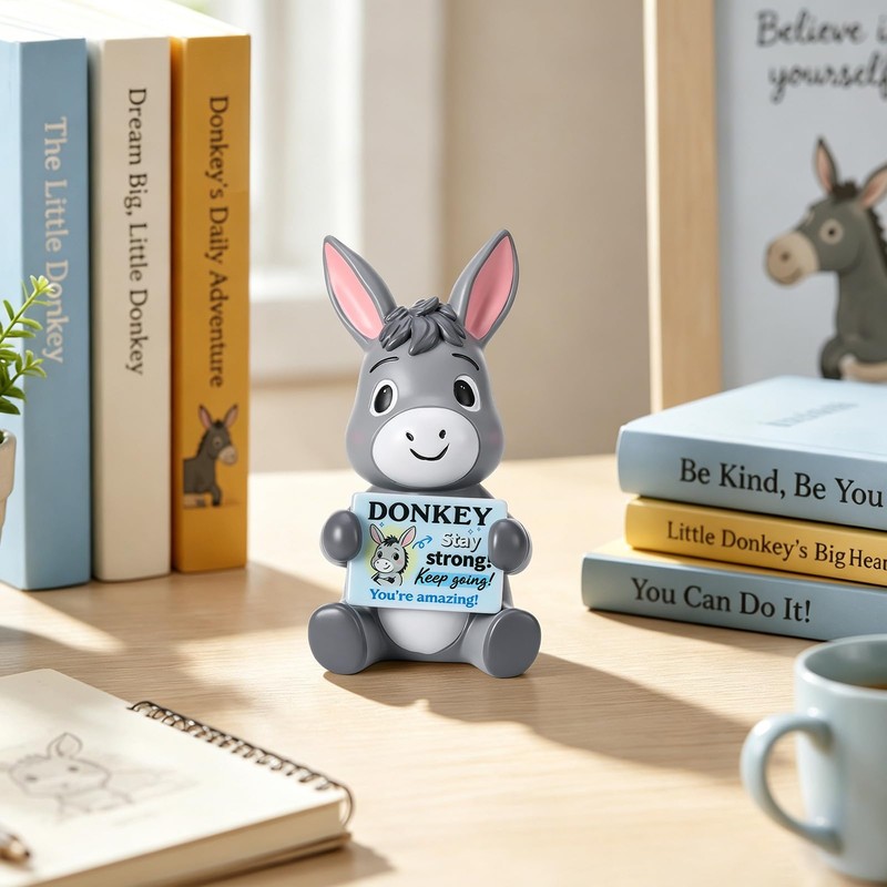 GGSTDDUP 4 Inch Positive Donkey, Inspirational Donkey Resin Figurine
