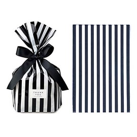 We Moment Black Stripe Clear Cello Bags Candy plastic favor cellophane treat Bags,Pack of 50