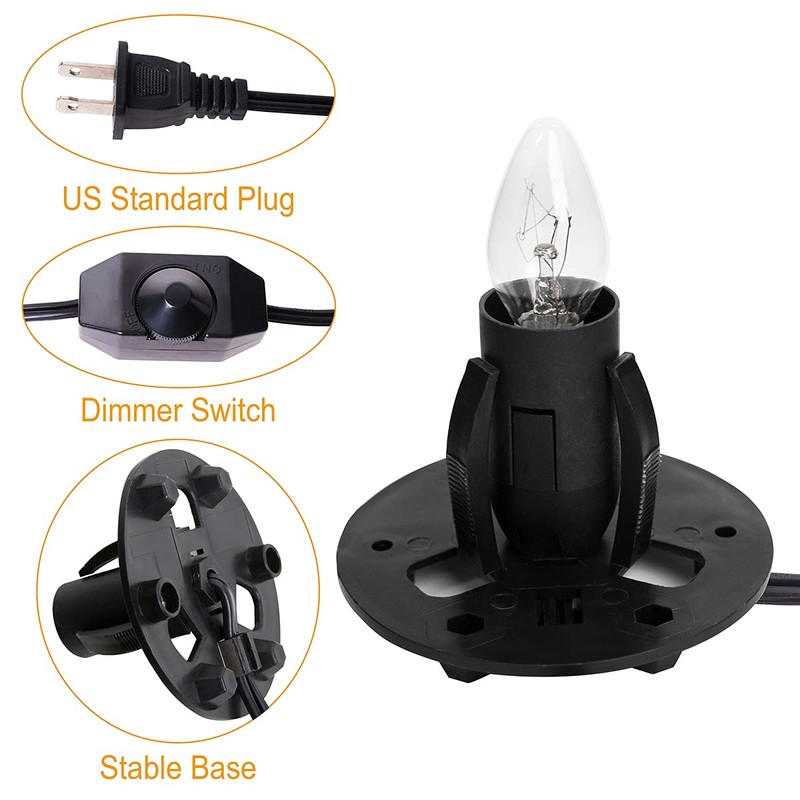 OHLGT 2-Pack Salt Lamp Cord Replacement with Dimmer Switch 5