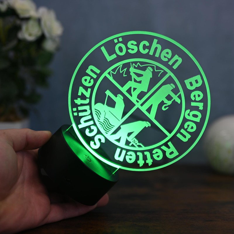 Optechvisual Fire brigade LED table lamp gift idea for firefighter,