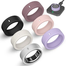 6 Pack Ultra-Thin Cover Compatible with Oura Ring Gen 4/4 Ceramic/Gen 3 Horizon/Heritage/Ultrahuman, Support Charging with Cover on, Anti-Scratch Elastic Silicone Rings Protector Accessories Men Women