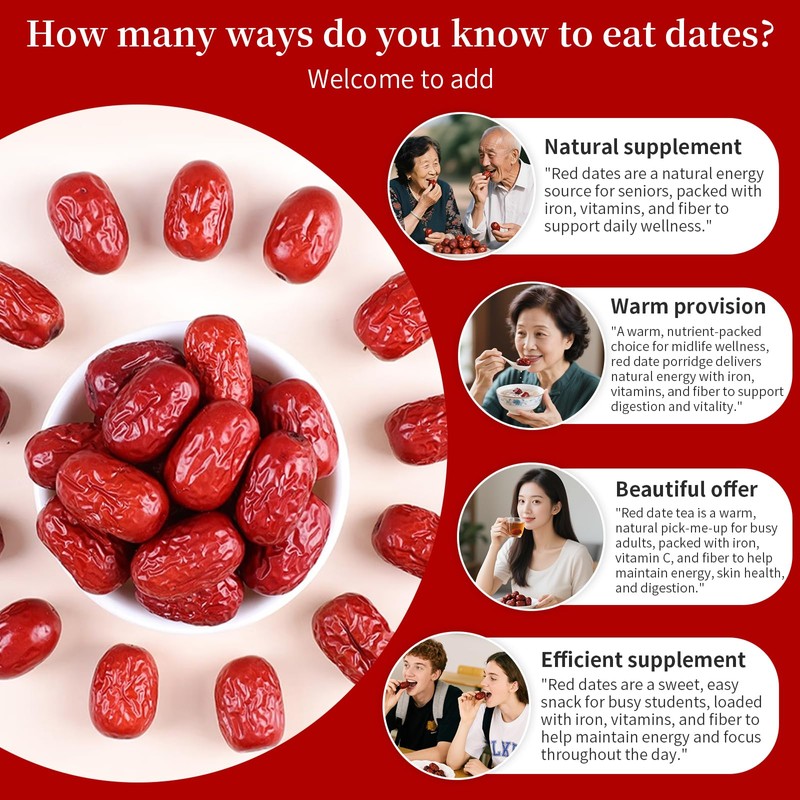 Baihuatang Jujube Dates Red Dates Chinese Red Date 1.1lb/500g Large-size