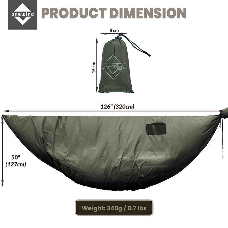 Onewind Premium Hammock Wind Sock, Hammock end Wind Block, Lightweight