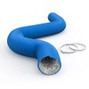 iPower Flexible 4 Inch 8 Feet Aluminum Ducting 4 Layer Protection Dryer Vent Hose for HVAC Heating Cooling Ventilation and Exhaust, 2 Clamps Included, Blue